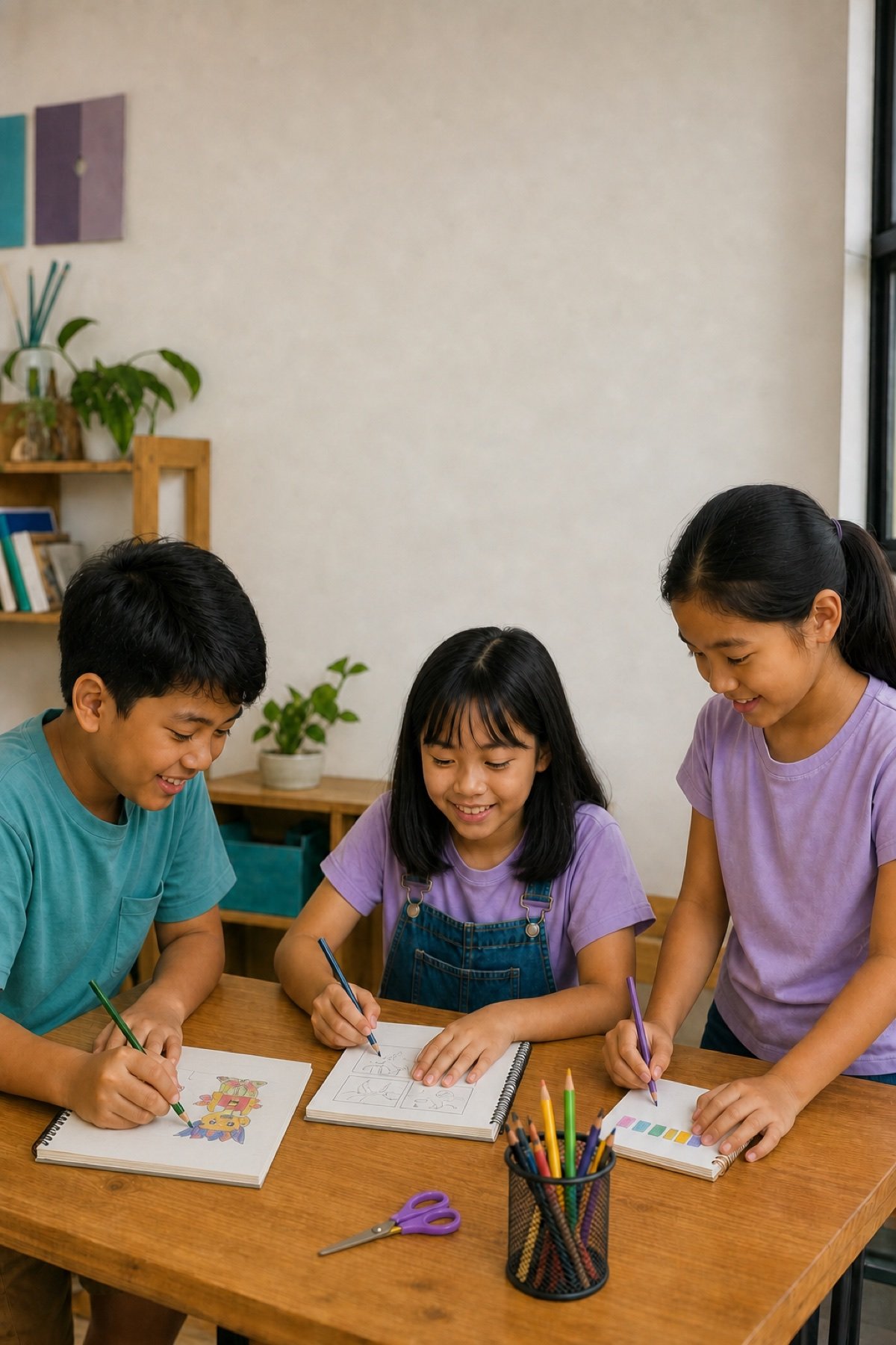 Murid mengikuti aktivitas kreatif