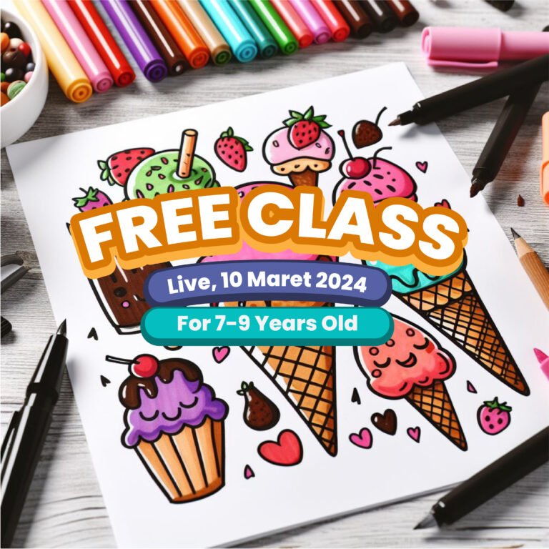 Free Online Thematic Drawing Class for Kids (7-9 Yo) : Ice Cream